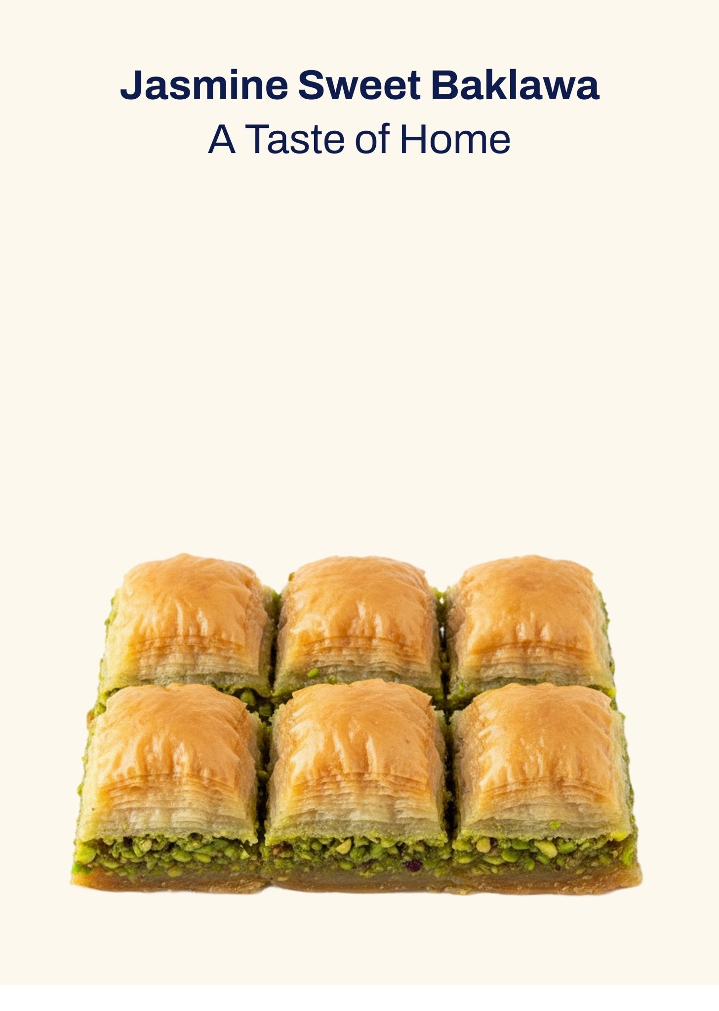Jasmine Sweet Baklawa handmade by Palestinian-American bakery using traditional recipes.